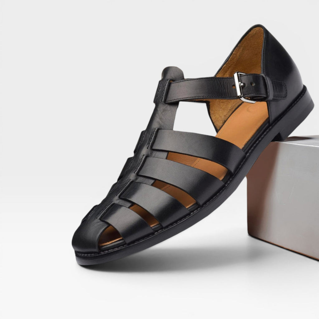 Sandales de pêcheur en cuir pour hommes – Style estival classique à bout fermé  