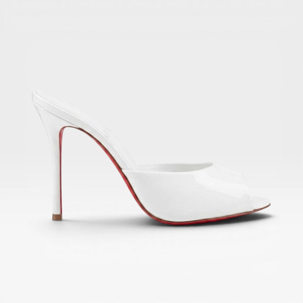 Women's Pointed Toe Leather Mules – Elegant Slip On High Heel Pumps for Special Occasions