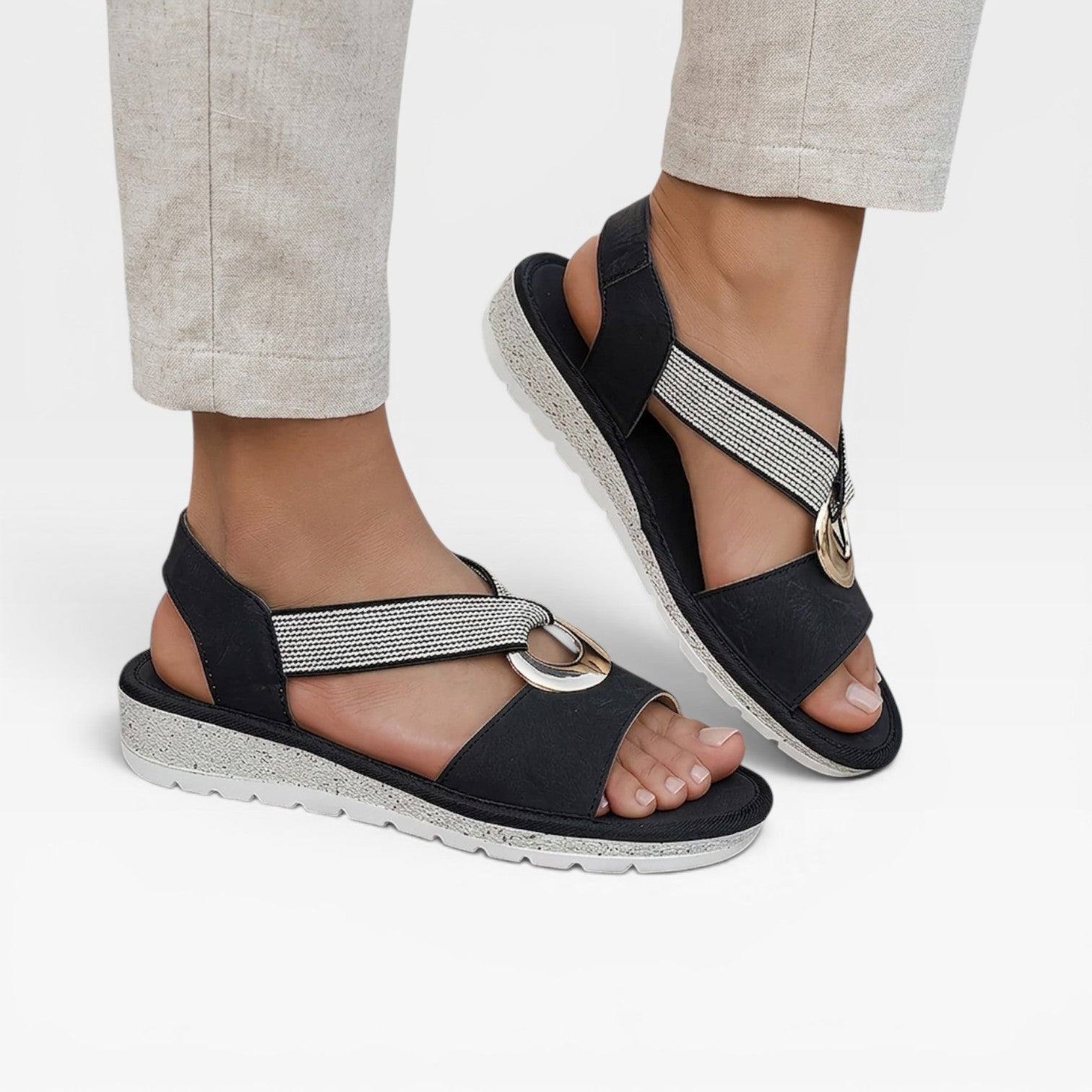 Women's Boho Summer Sandals – Toe Loop Comfortable Slingback Style