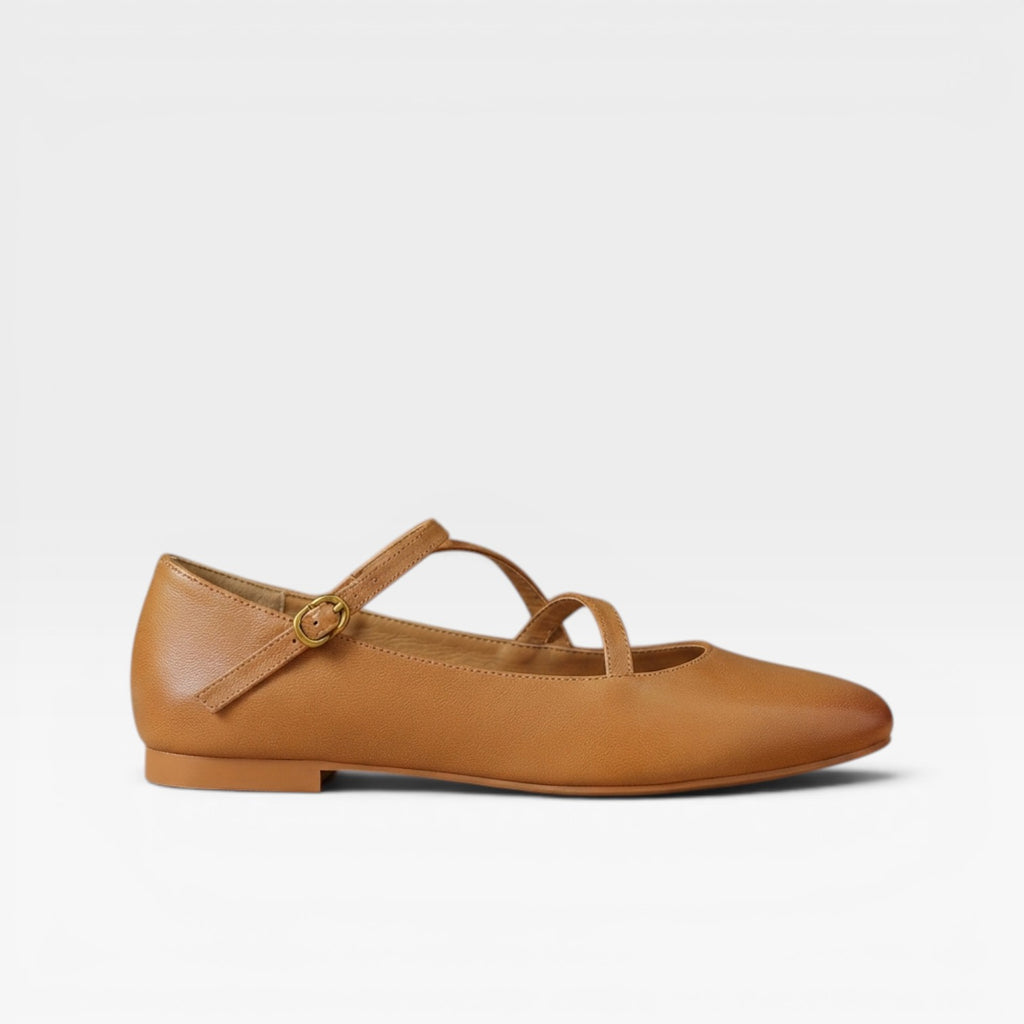 Ballerines Mary Jane en cuir pour femmes – Chaussures élégantes vintage avec bride à boucle