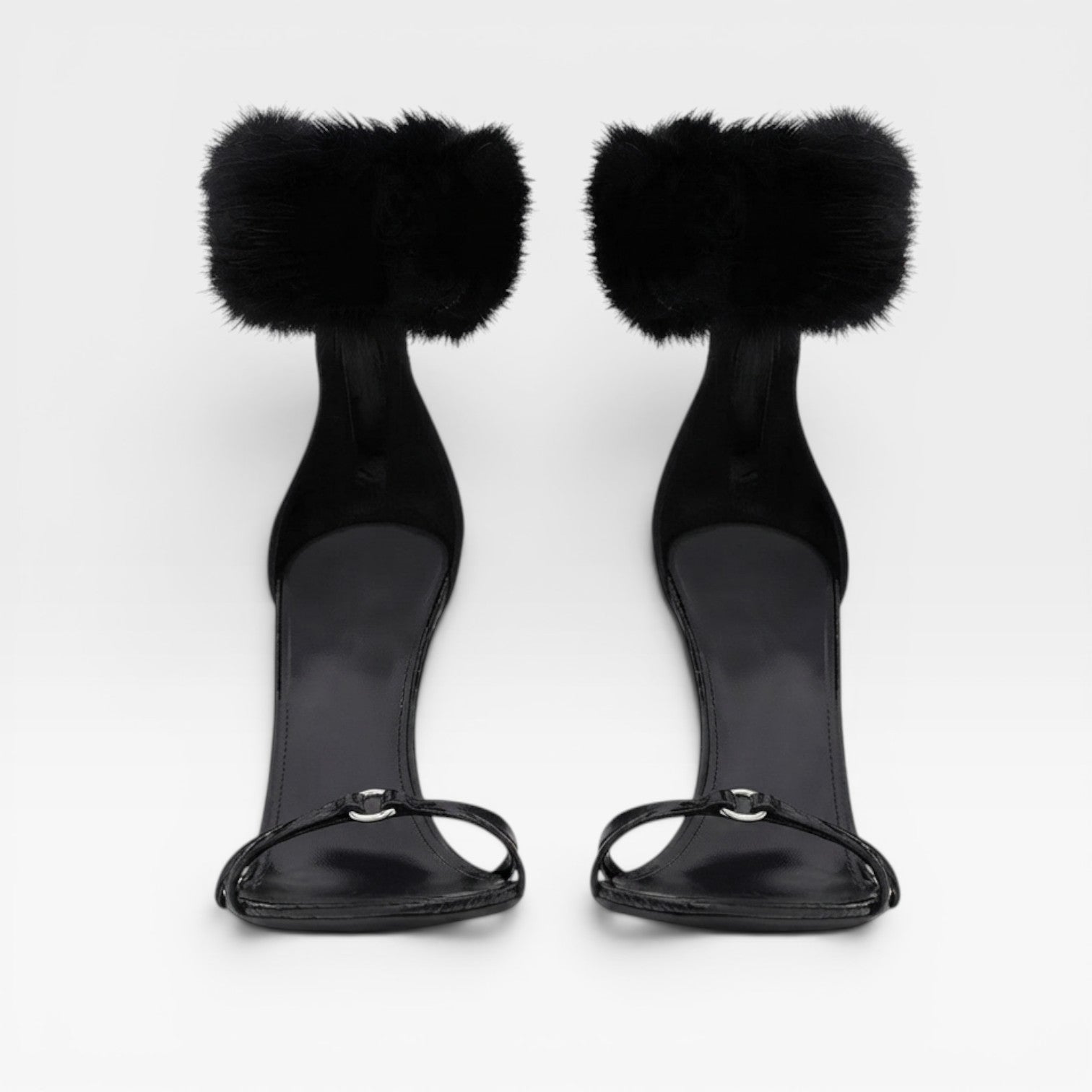 Women's Pointed Toe Stiletto Sandals – Elegant Ring Detail Strappy Heels for Special Occasions