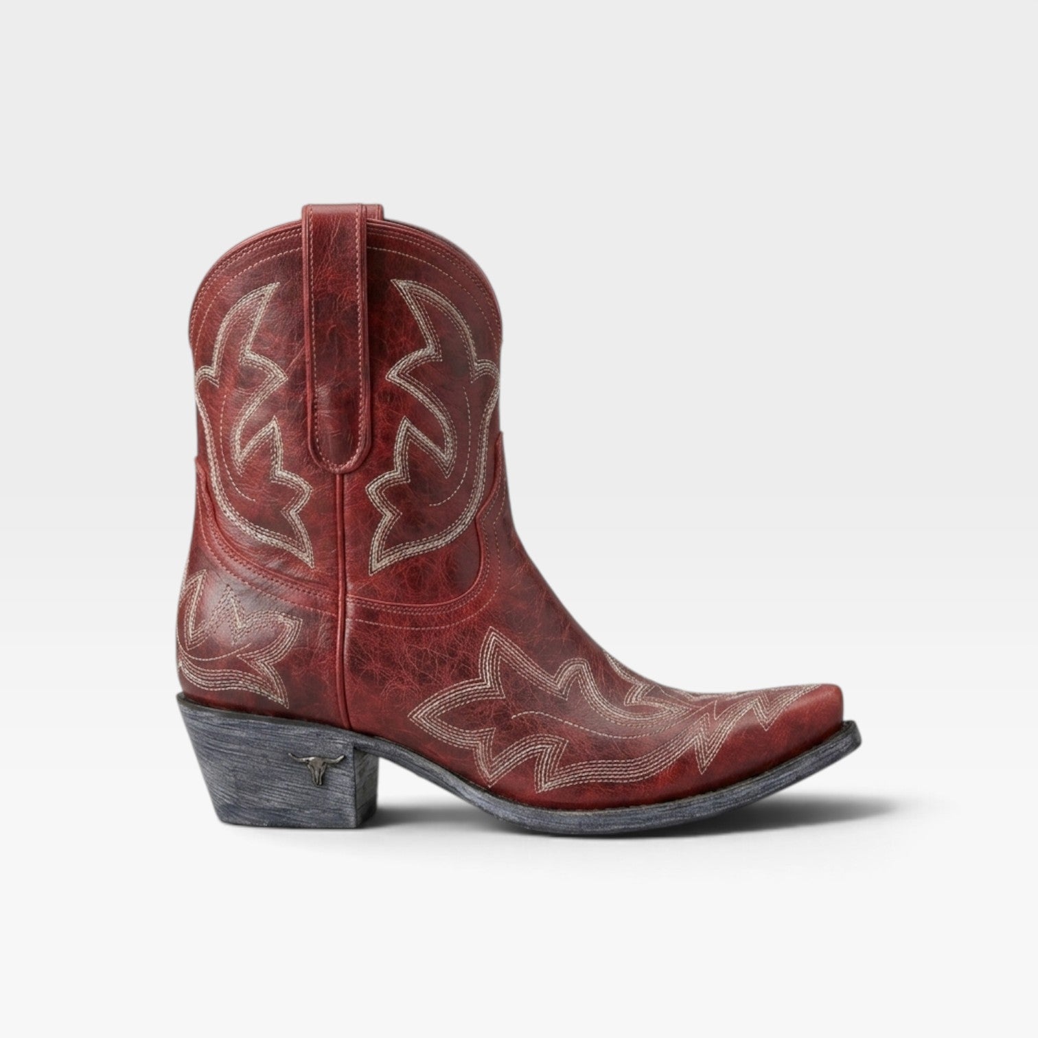 Women's Embroidered Cowboy Boots – Distressed Snip Toe Western Booties
