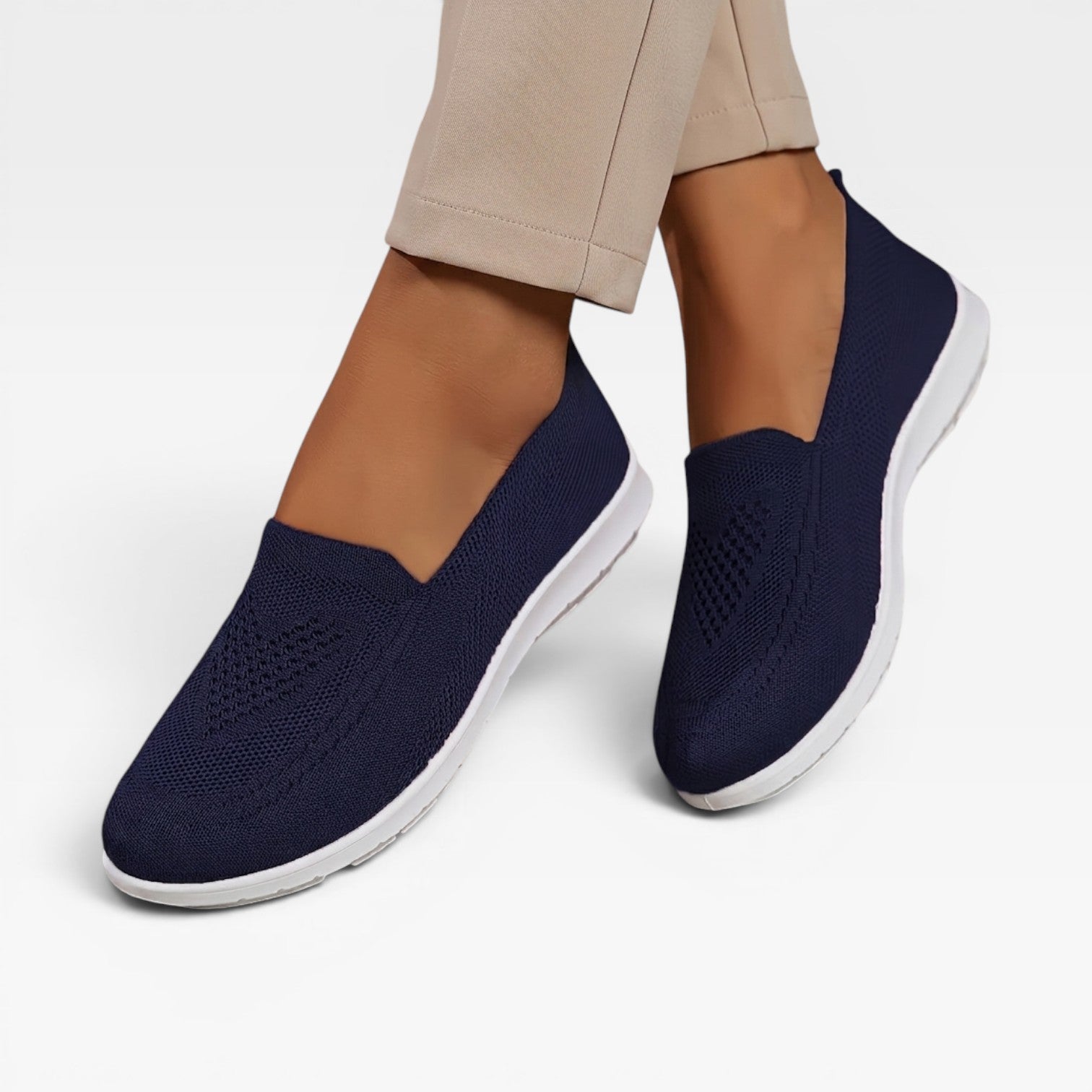 Women's Breathable Knit Slip On Trainers – Comfortable Walking Shoes