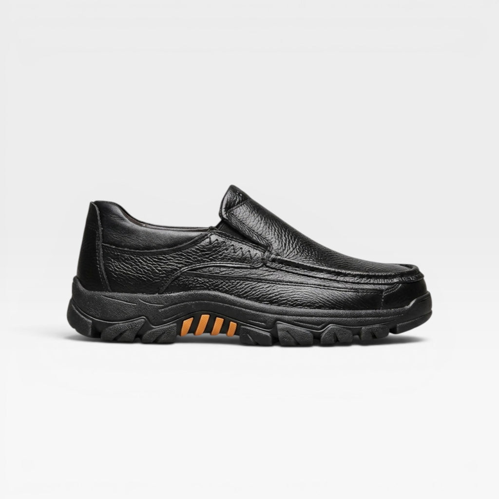 Men's Leather Slip On Shoes – Comfortable Cushioned Casual Walking Shoes