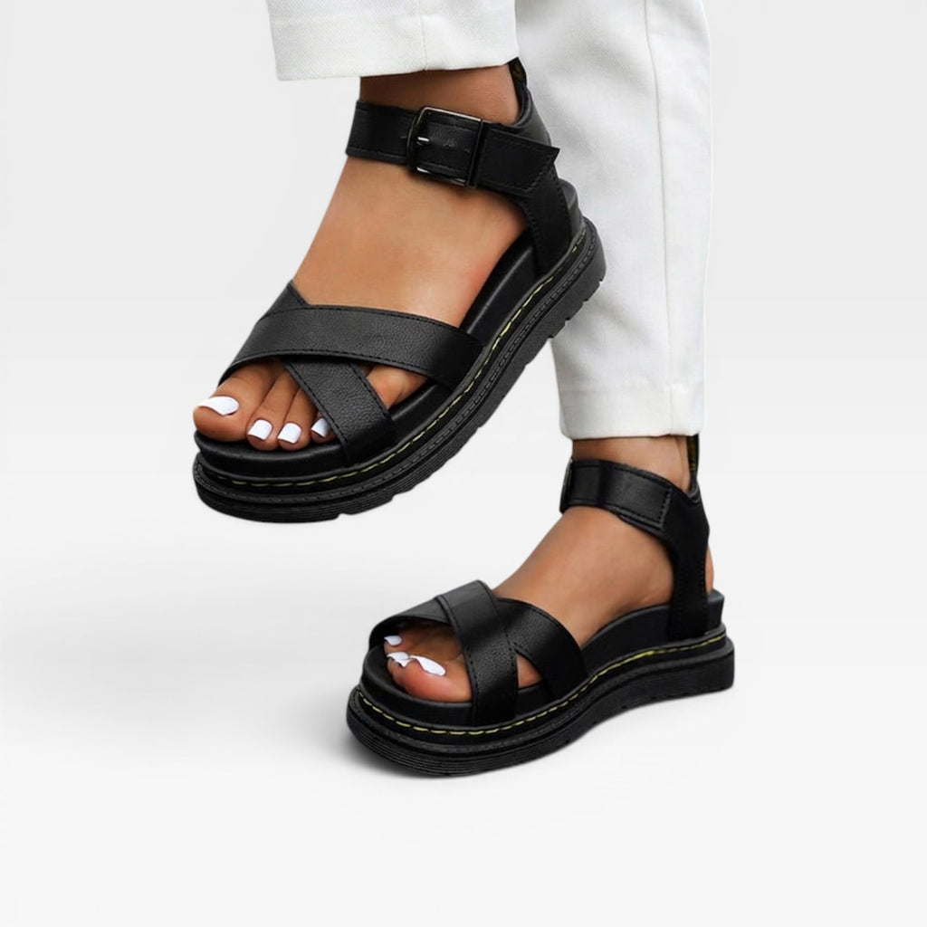 Women's Chunky Platform Sandals – Comfortable Cross Strap Summer Shoes