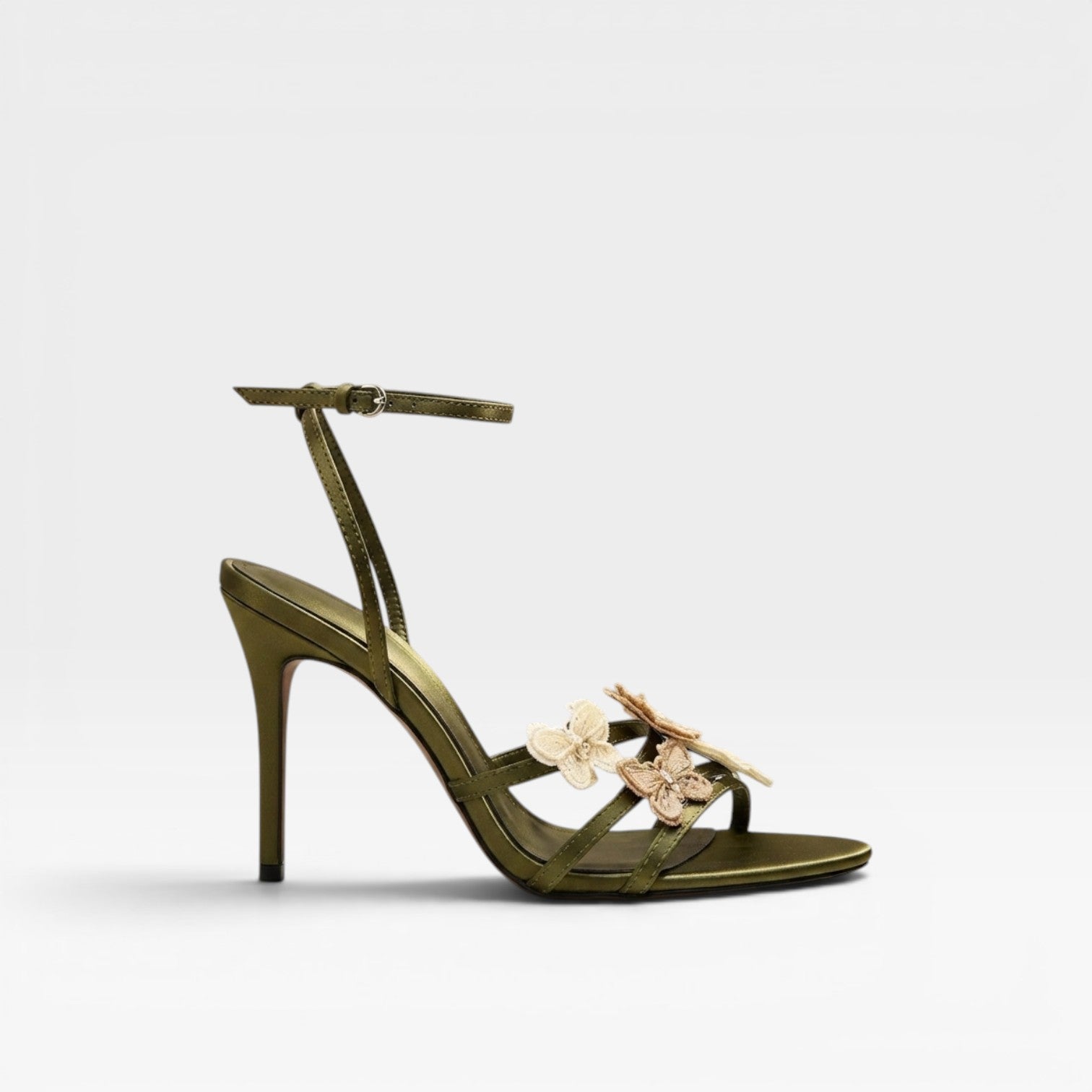 Women's Crystal Butterfly Heels – Elegant Strappy Stiletto Sandals for Special Occasions