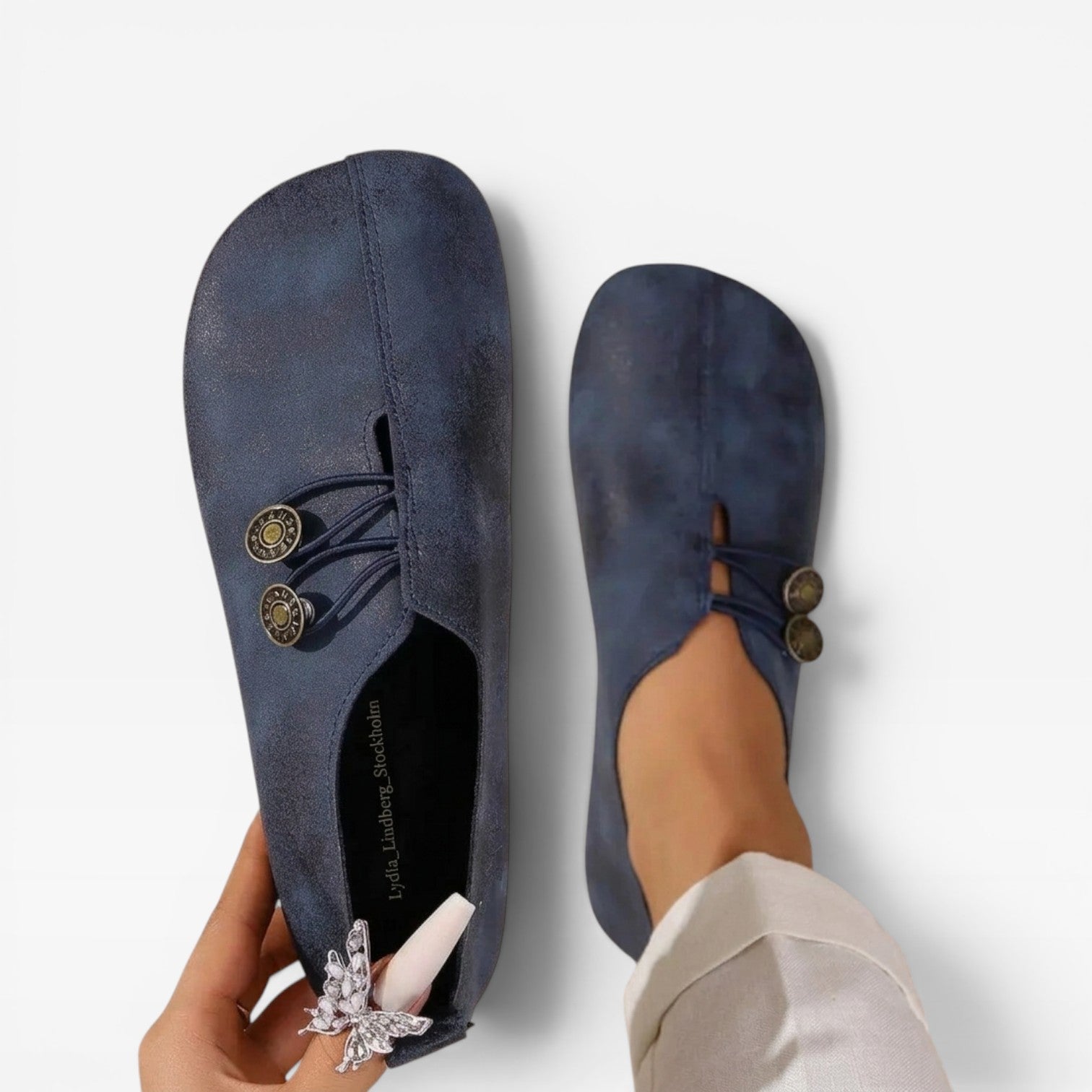 Women's Soft Slip On Flat Shoes – Vintage Button Comfortable Loafers