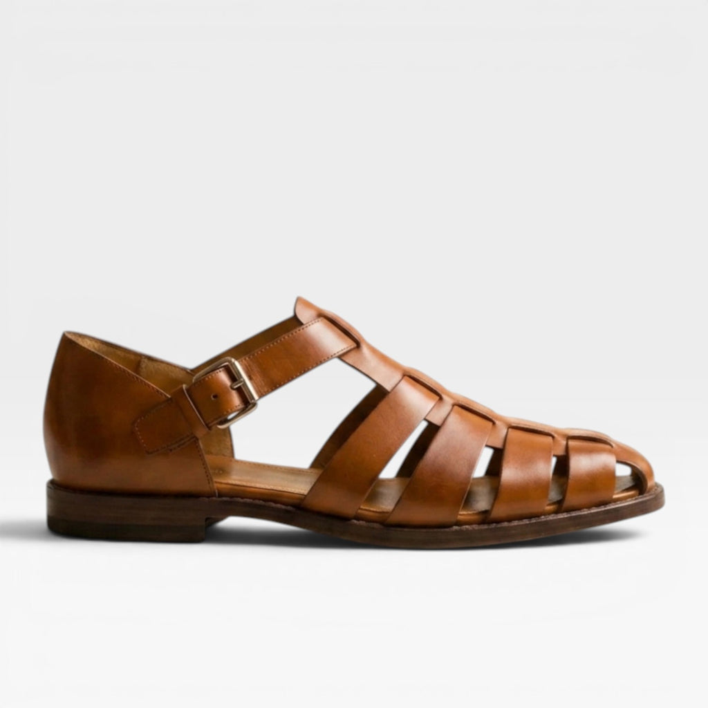 Sandales de pêcheur en cuir pour hommes – Style estival classique à bout fermé  