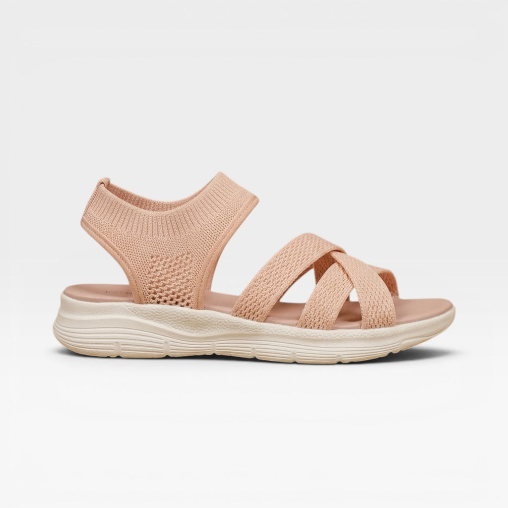 Women's Walking Sandals – Comfortable Cross Strap Cushioned Summer Slides