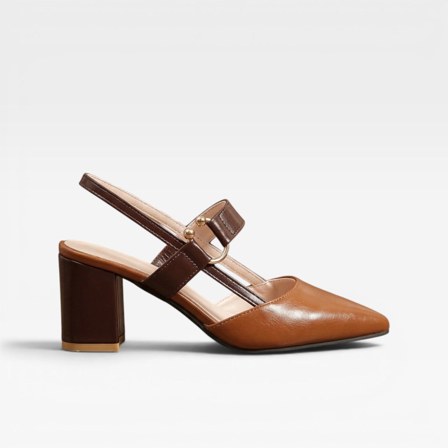 Women’s Gold Heeled Sandals – Block Heel Dress Sandals for Summer
