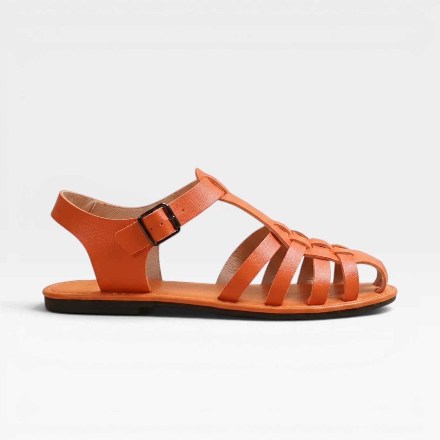 Women's Boho Fisherman Sandals – Woven Closed Toe Flat Summer Style