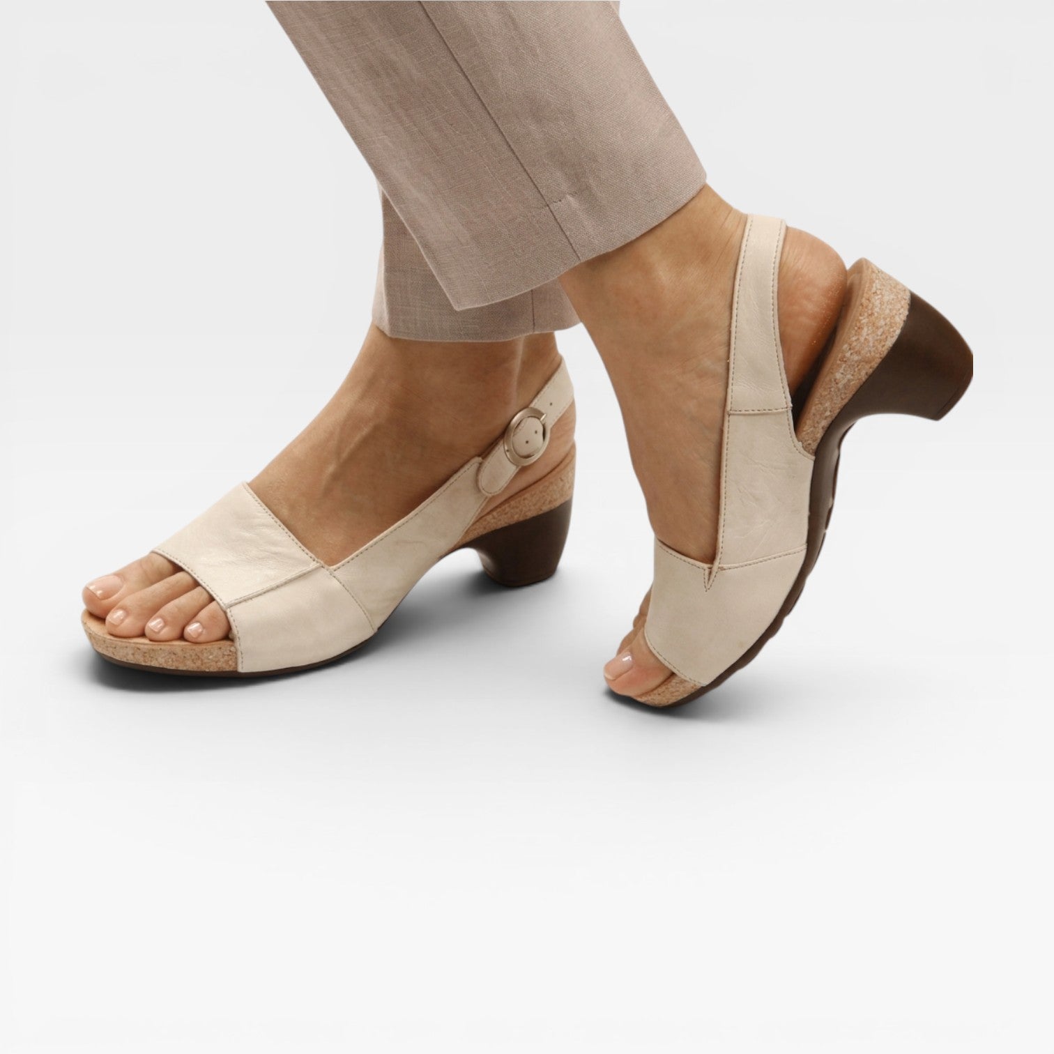 Women's Block Heel Sandals – Ankle Strap Comfortable Open Toe Style