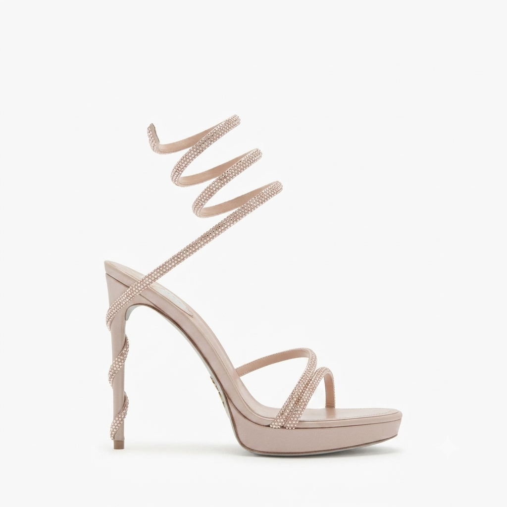 Women's Diamante Stiletto Sandals – Elegant Ankle Wrap Heels for Special Occasions