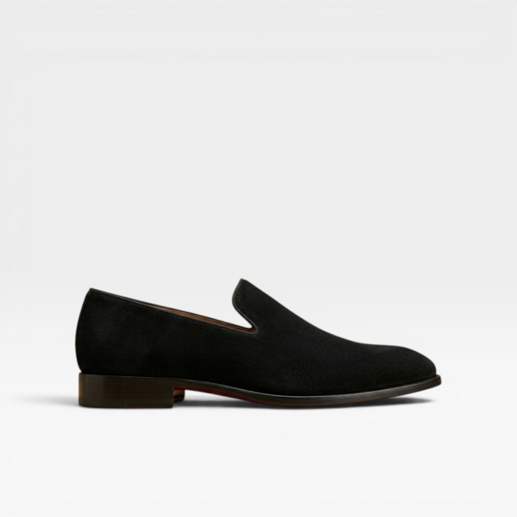 Men's Genuine Suede Leather Slipper Loafers – Sleek Almond Toe Evening Slip On Shoes