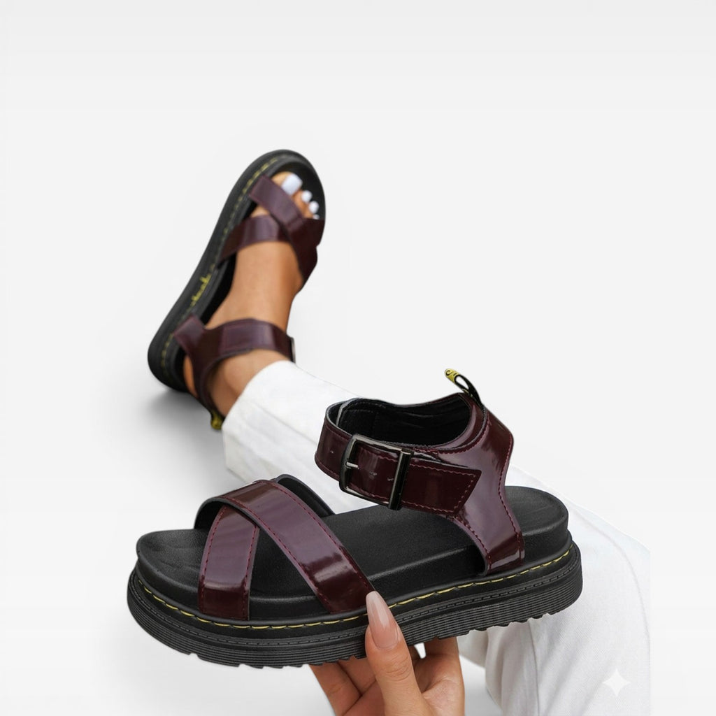 Women's Chunky Platform Sandals – Comfortable Cross Strap Summer Shoes