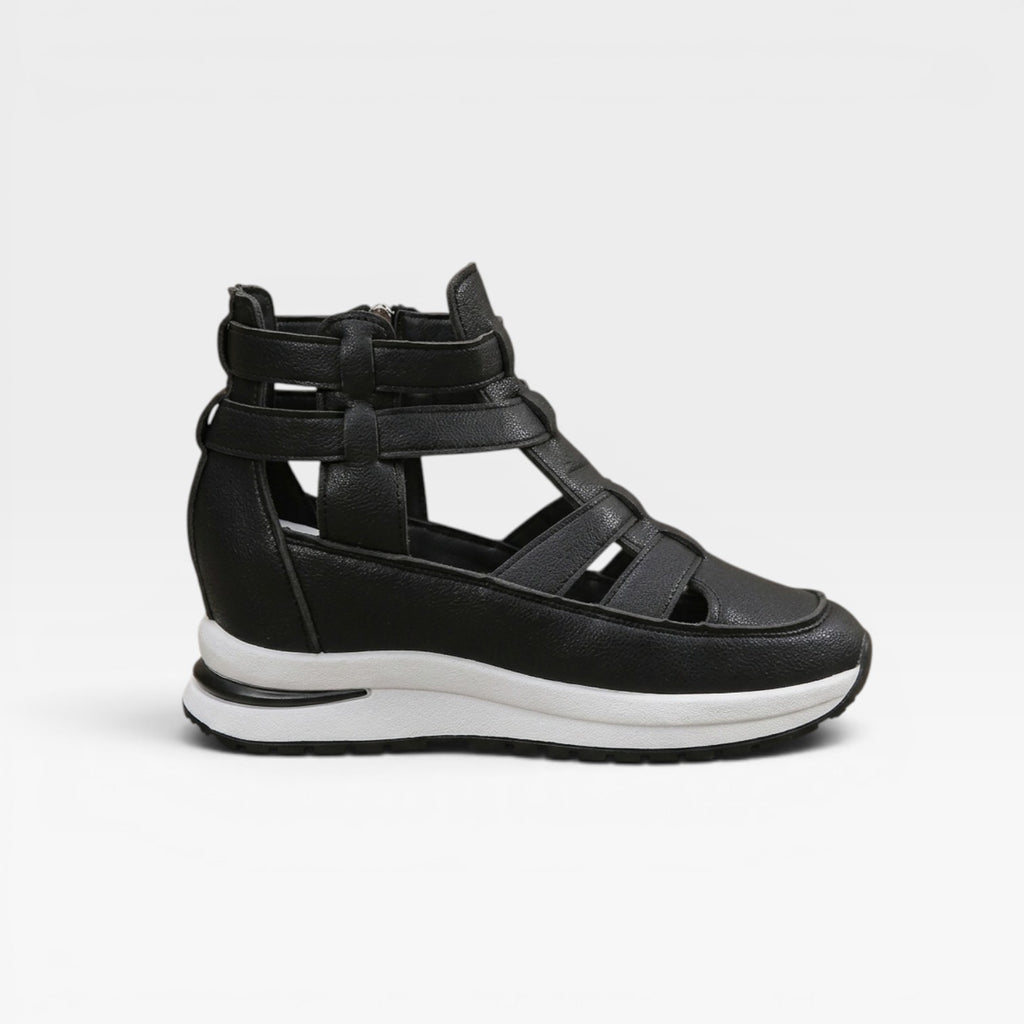 Women's Platform Wedge Sandals – Cut Out Strap High Top Sneakers