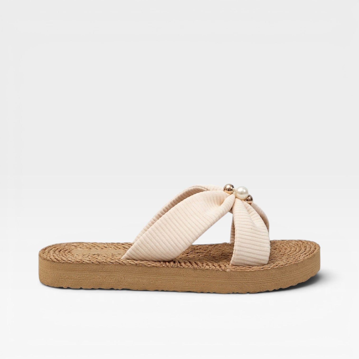 Women's Elegant Bow Espadrille Slides – Flat Summer Sandals