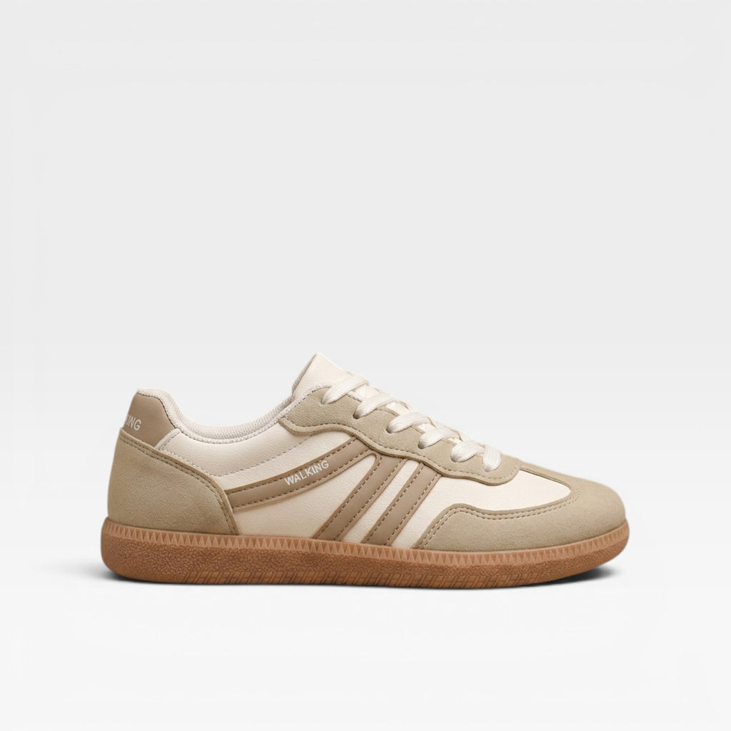 Women's Retro Suede Trainers – Lace Up Comfortable Everyday Shoes
