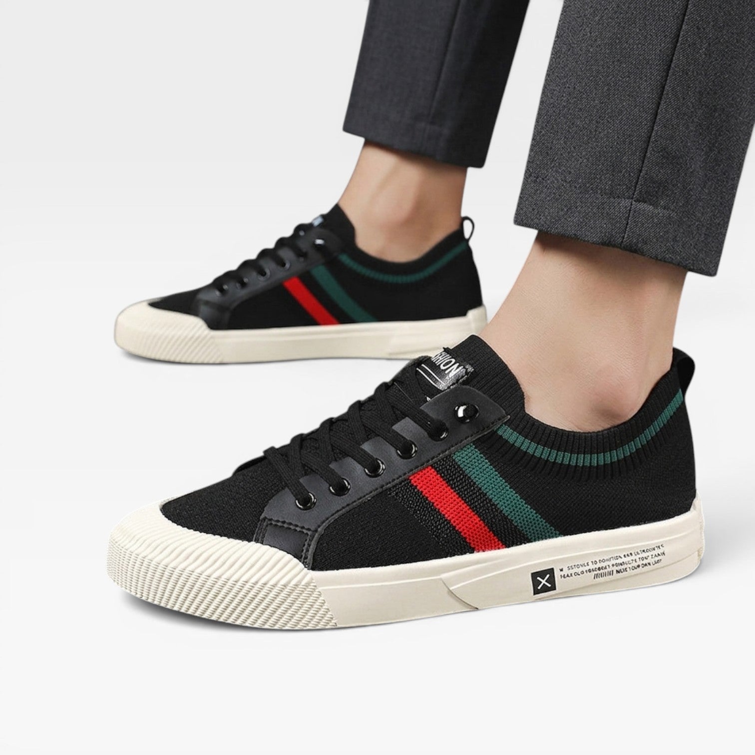 Men's Italian Style Knit Trainers – Lace Up Casual Comfortable Sneakers