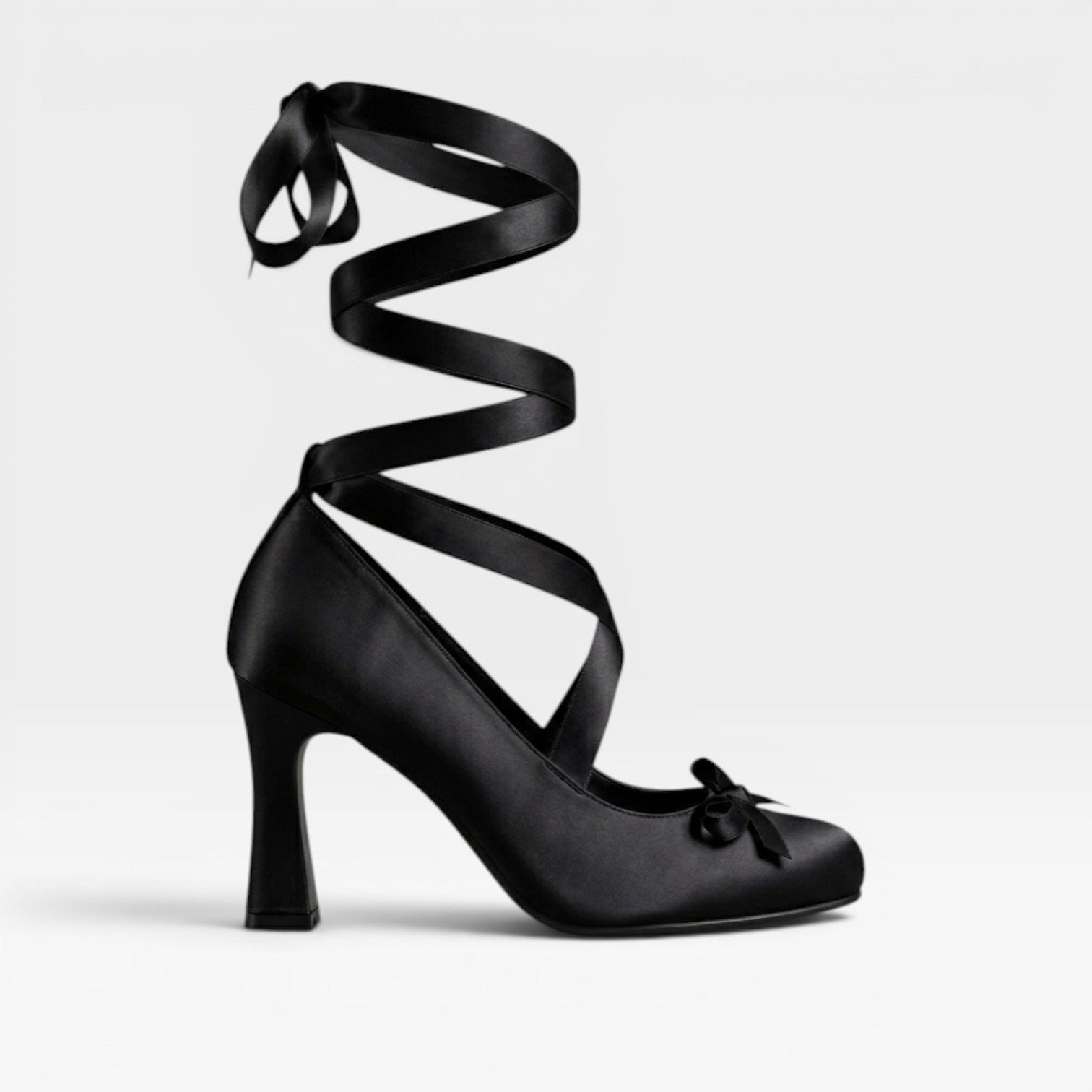 Women's Satin Ballet Heels – Elegant Ribbon Lace Up Block Heel Pumps for Special Occasions