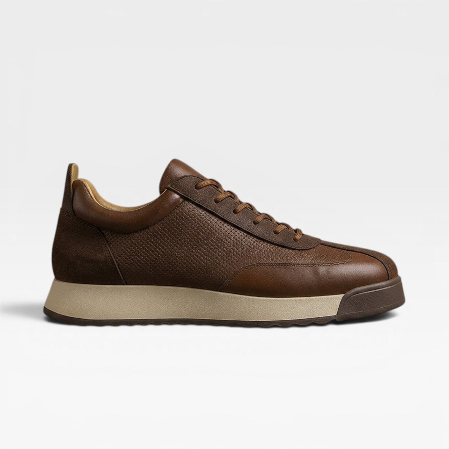 Baskets en cuir de vache pour hommes – Sneakers classiques à lacets décontractées