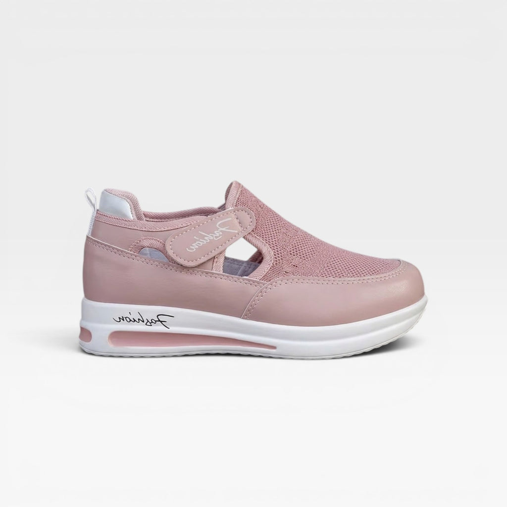Women's Slip On Platform Trainers – Velcro Strap Comfortable Walking Sneakers