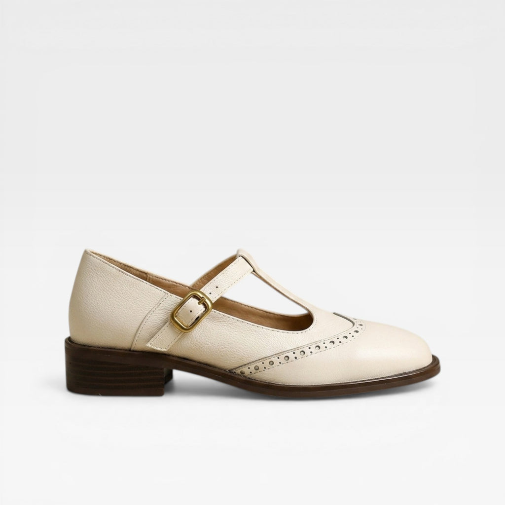 Women’s Leather Mary Jane Flats – Classic Vintage Style Shoes