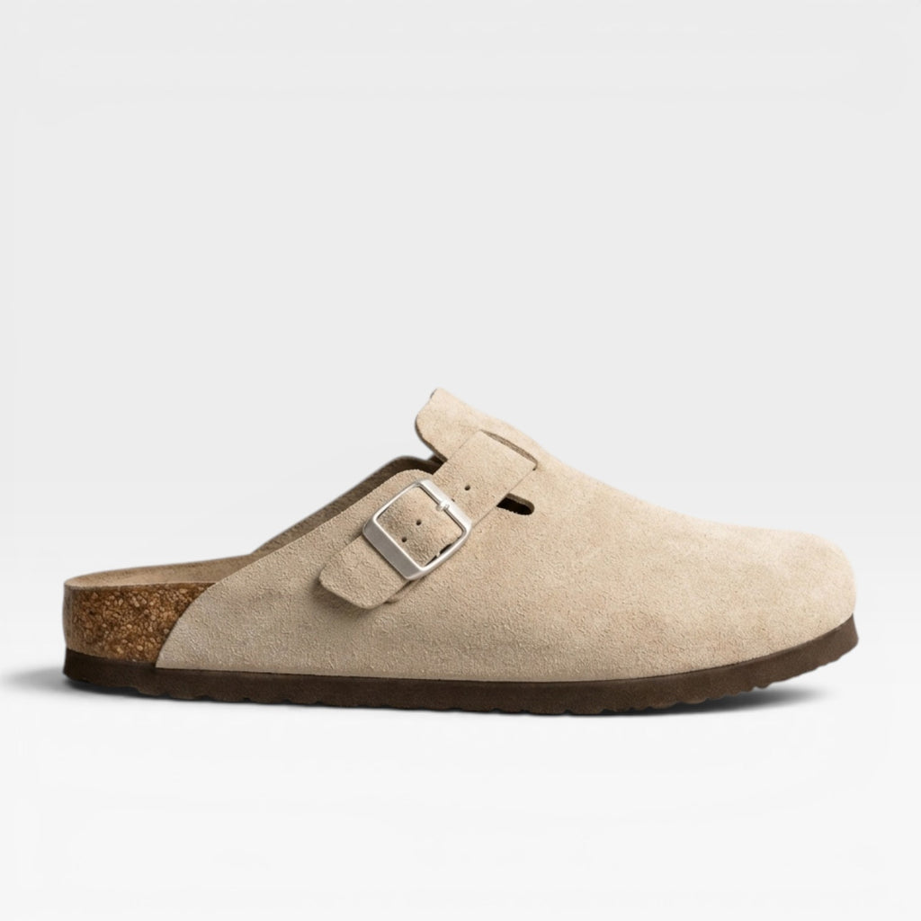 Men's Suede Cork Clogs – Slip On Closed Toe Summer Mules