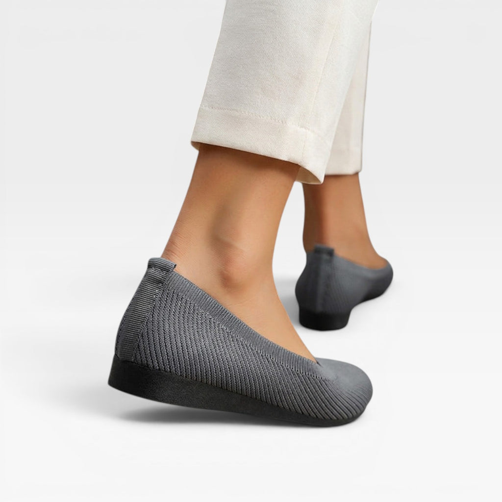 Women's Knit Ballet Flats – Cushioned Slip On Round Toe Shoes