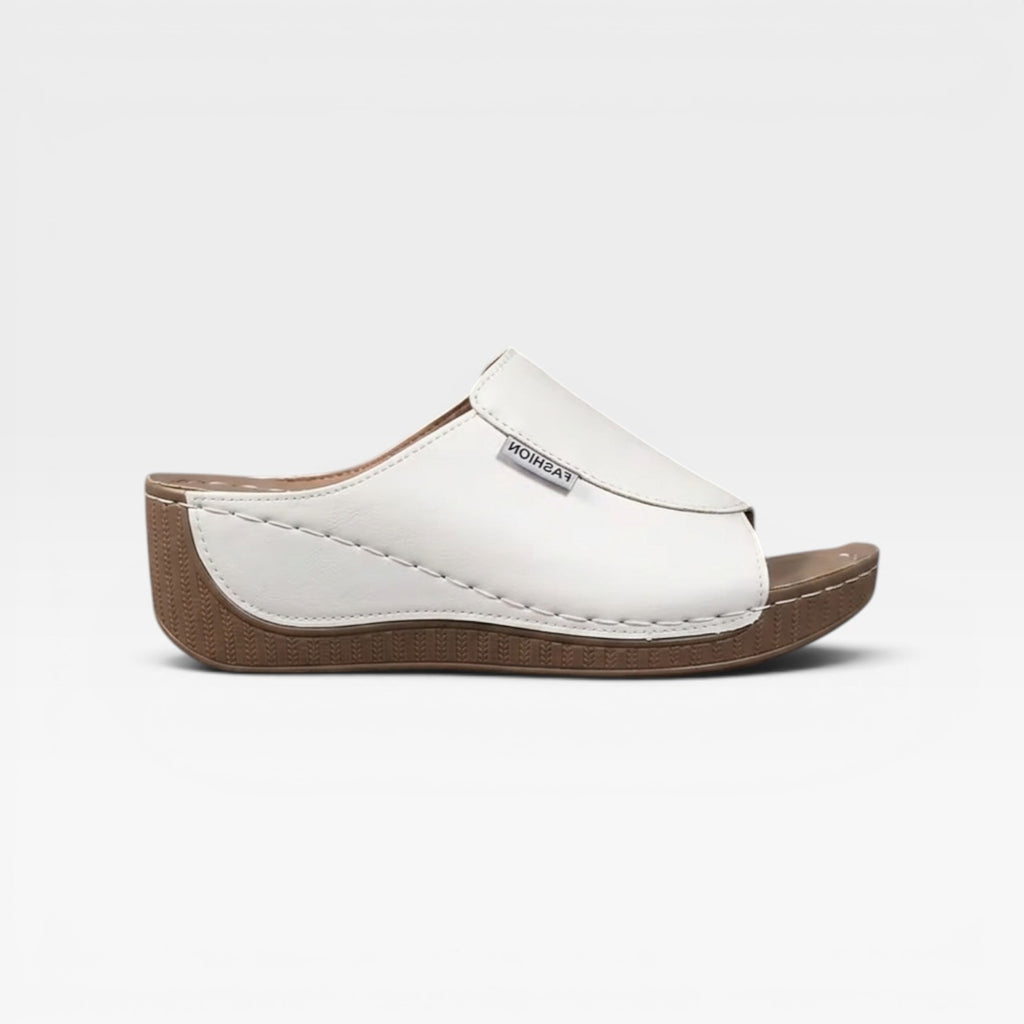 Women's Cushioned Wedge Slide Sandals – Comfortable Open Toe Summer Slides