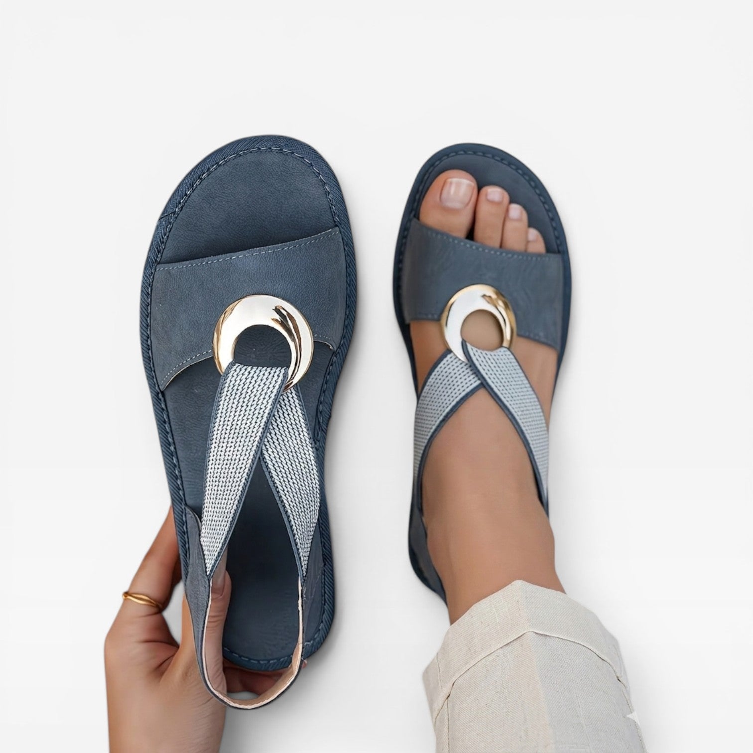 Women's Boho Summer Sandals – Toe Loop Comfortable Slingback Style