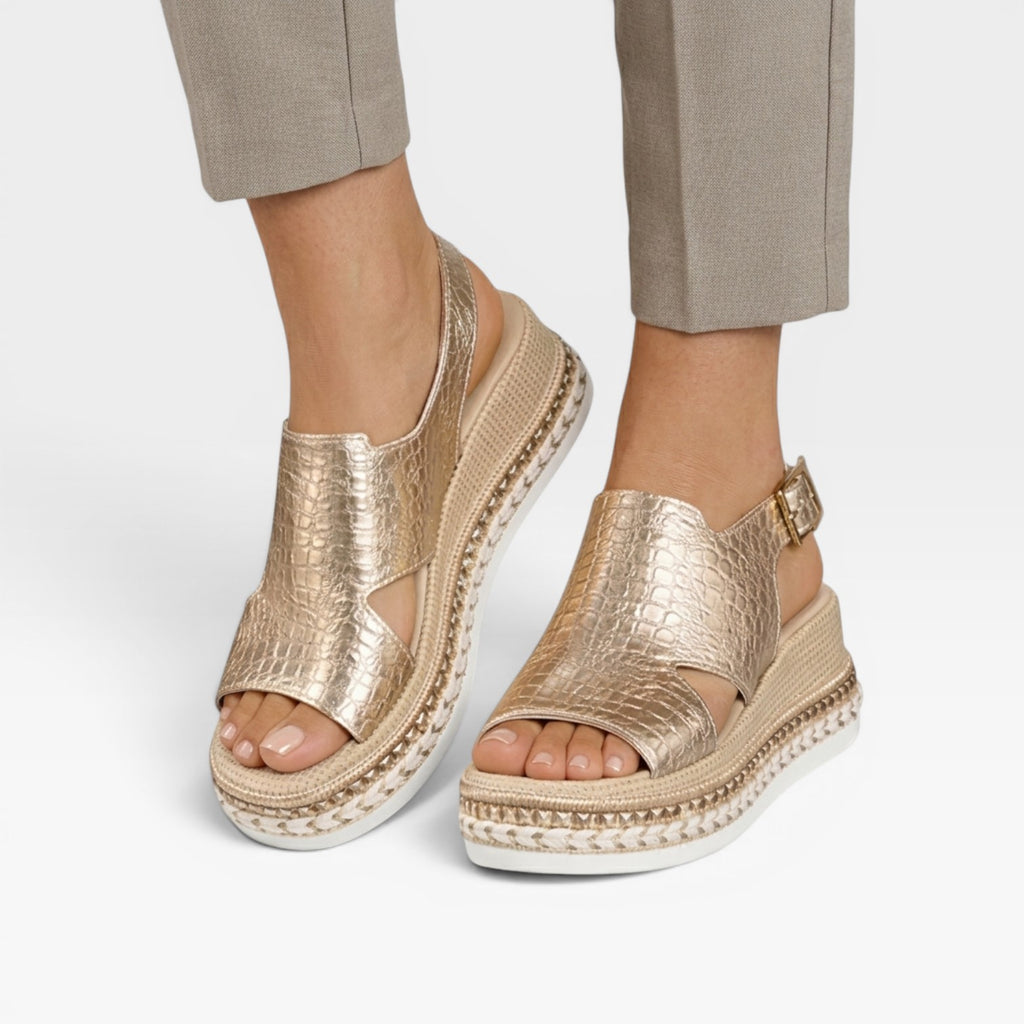 Women's Espadrille Wedge Sandals – Slingback Open Toe Platform Style