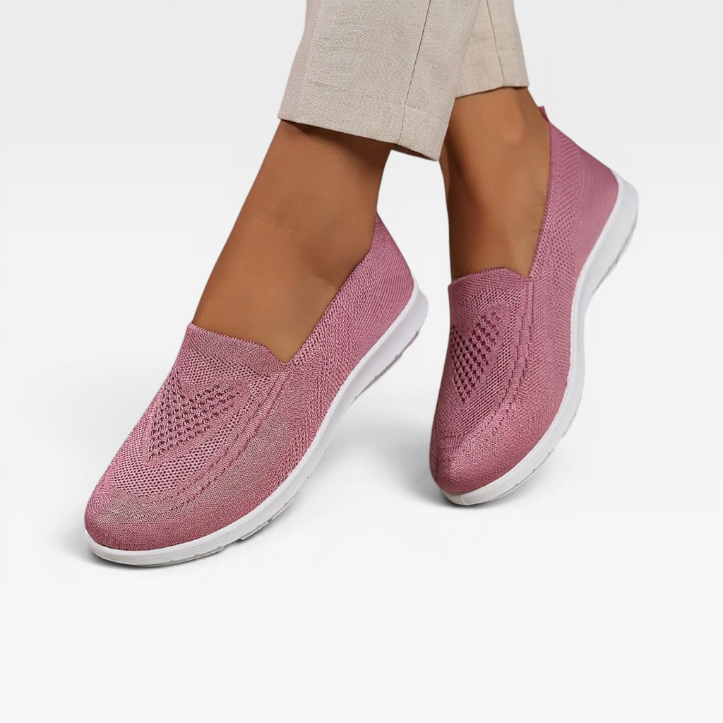 Women's Breathable Knit Slip On Trainers – Comfortable Walking Shoes