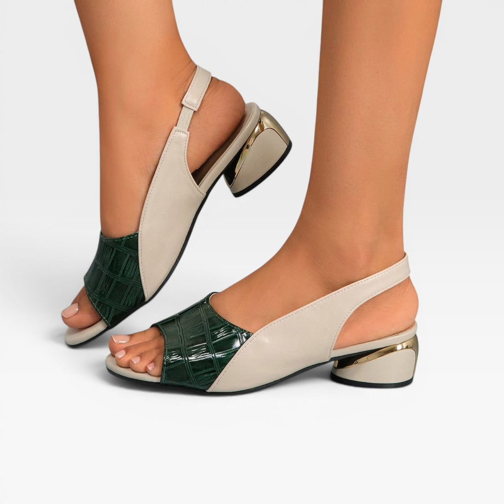 Women's Block Heel Slingback Sandals – Comfortable Open Toe Dressy Style