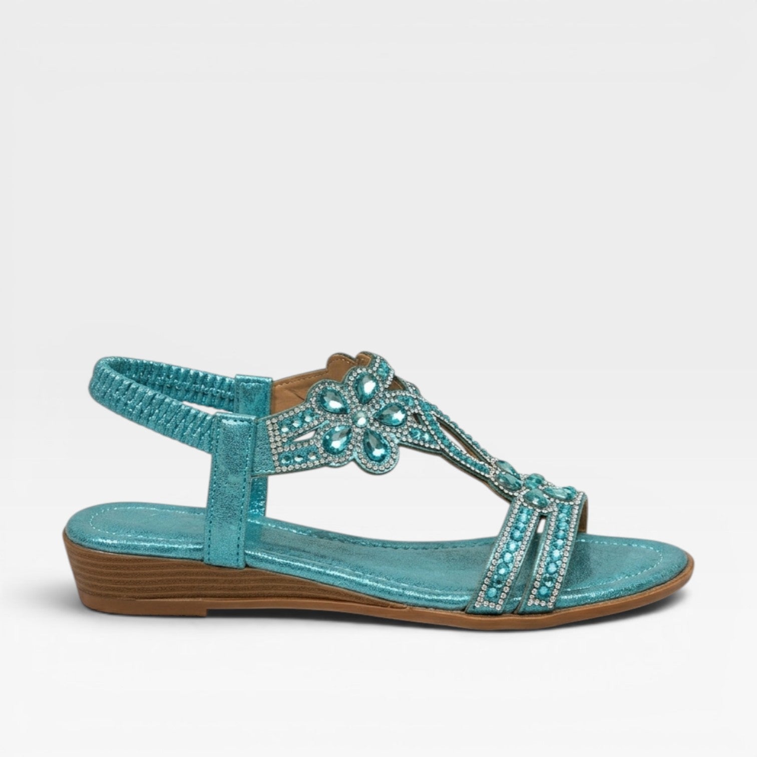 Women's Boho Embellished Flat Sandals – Strappy Open Toe Summer Style