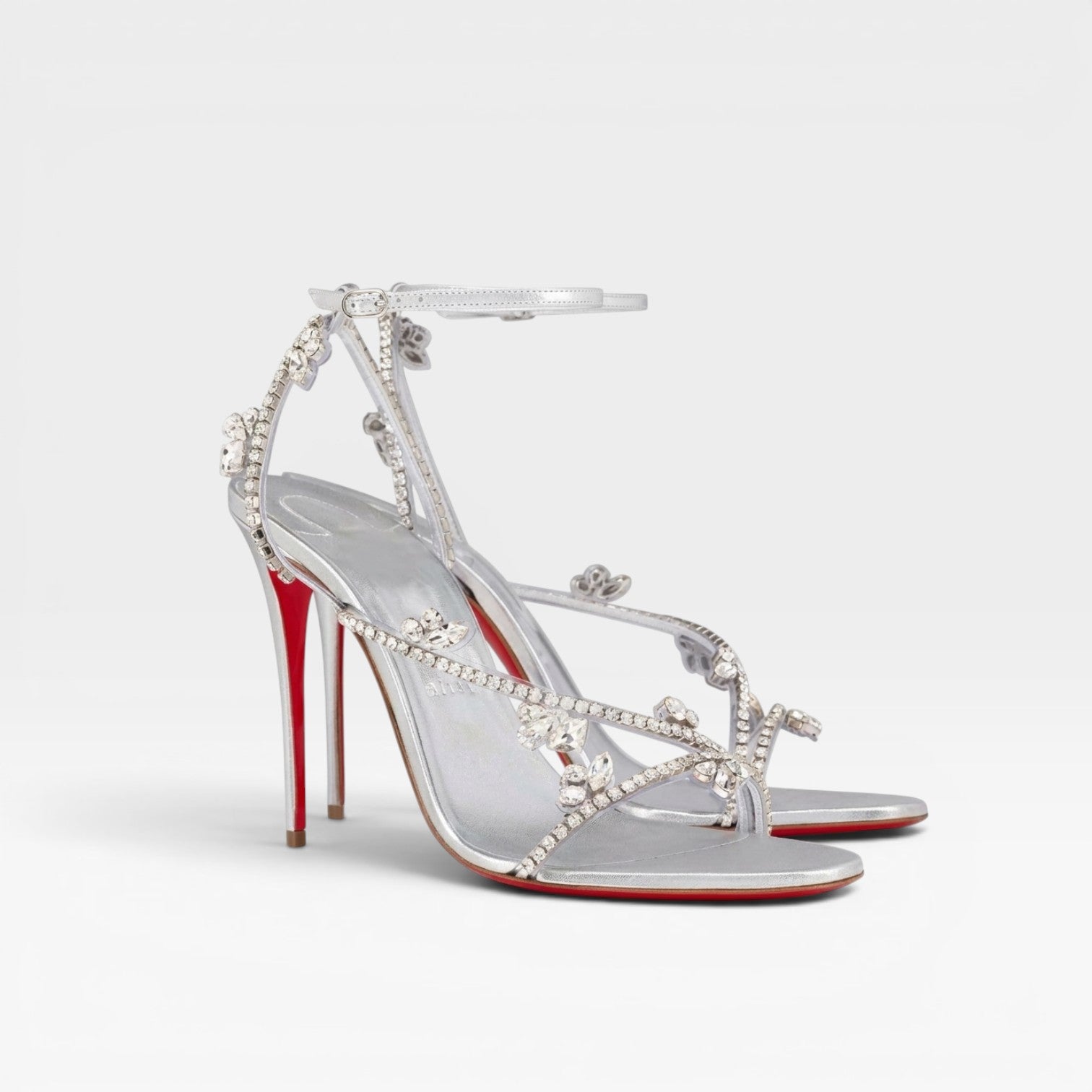 Women's Embellished Strappy Heels – Elegant Stiletto Ankle Strap Sandals for Special Occasions