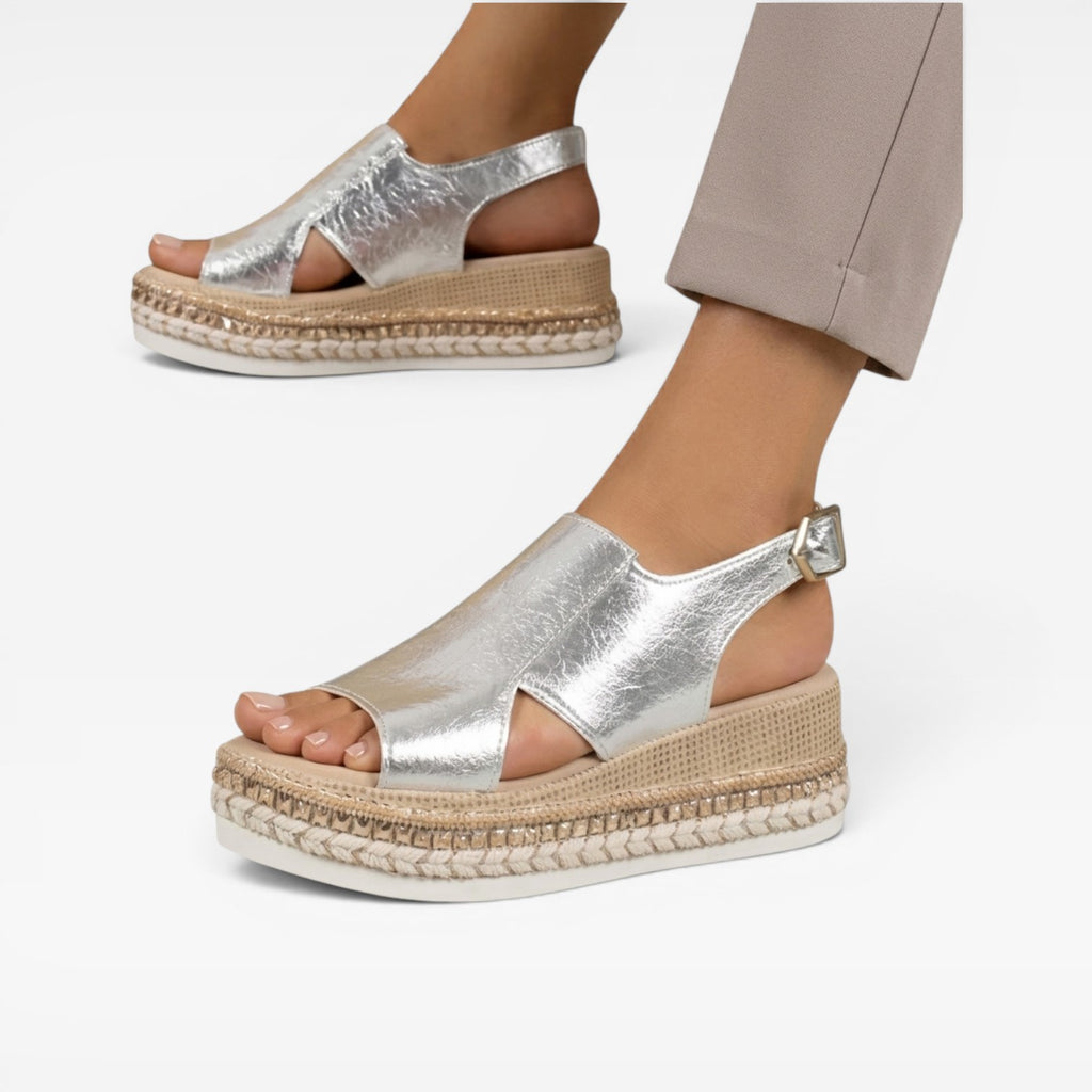 Women's Espadrille Wedge Sandals – Slingback Open Toe Platform Style