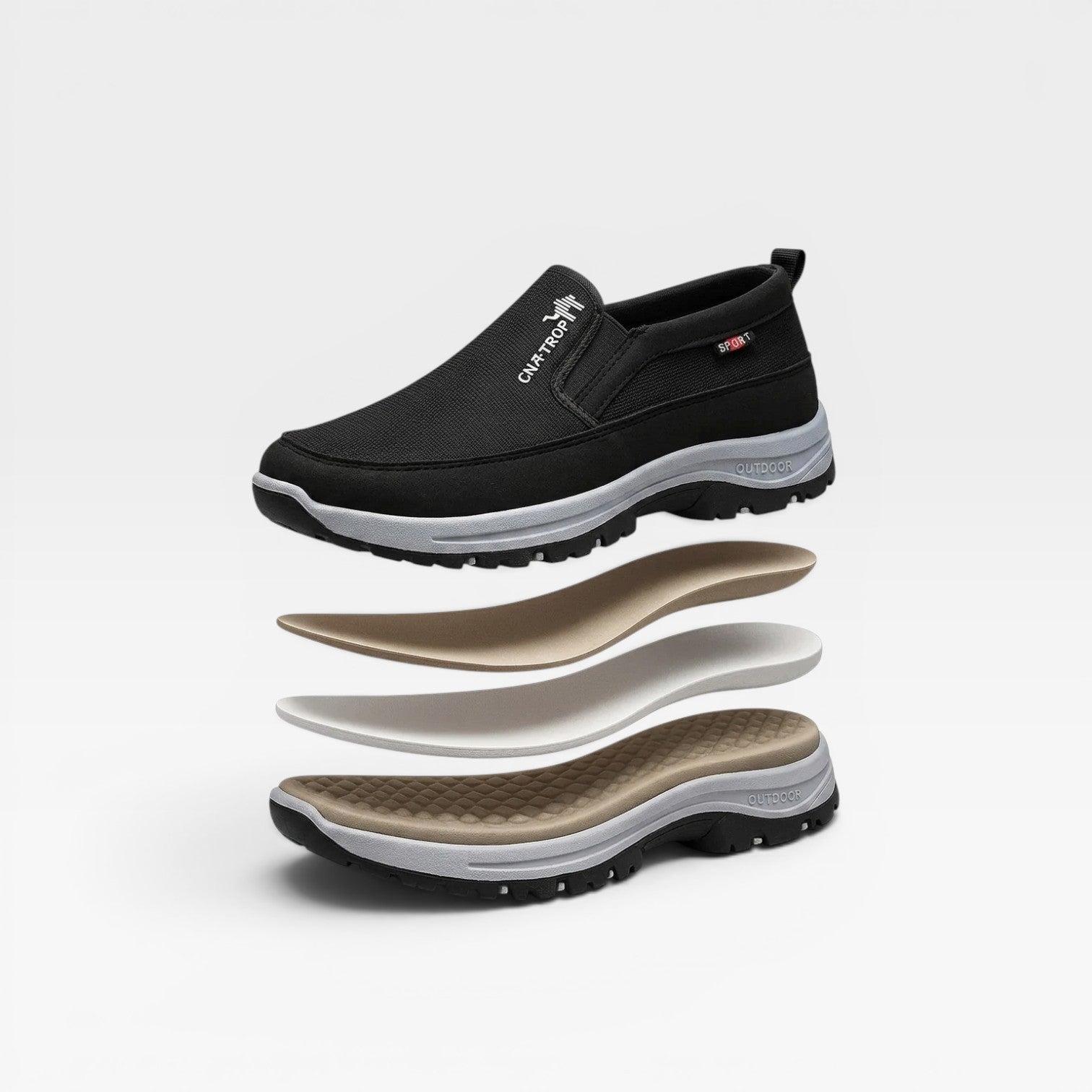 Chaussures de sport outdoor à enfiler pour hommes – Chaussures de marche confortables et rembourrées  