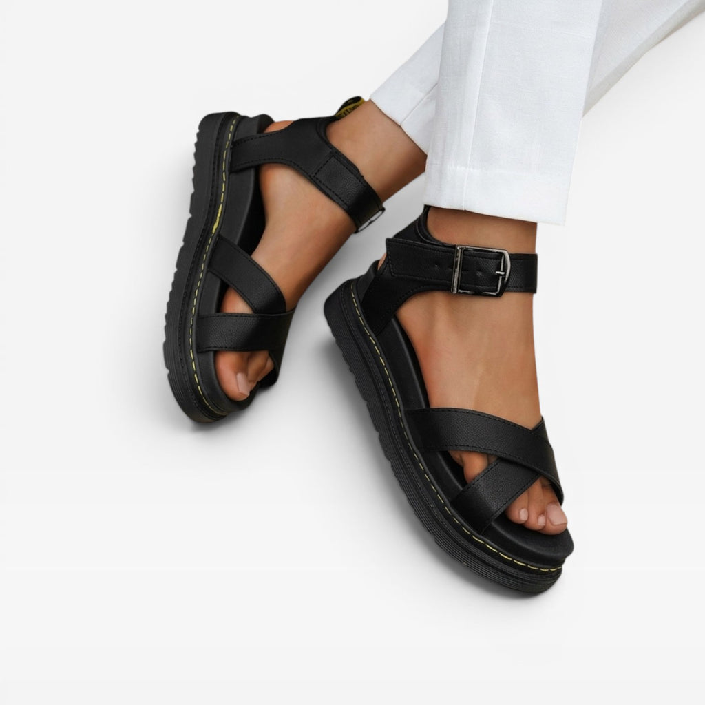 Women's Chunky Platform Sandals – Comfortable Cross Strap Summer Shoes