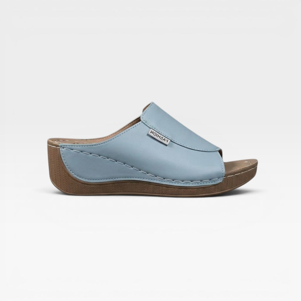 Women's Cushioned Wedge Slide Sandals – Comfortable Open Toe Summer Slides