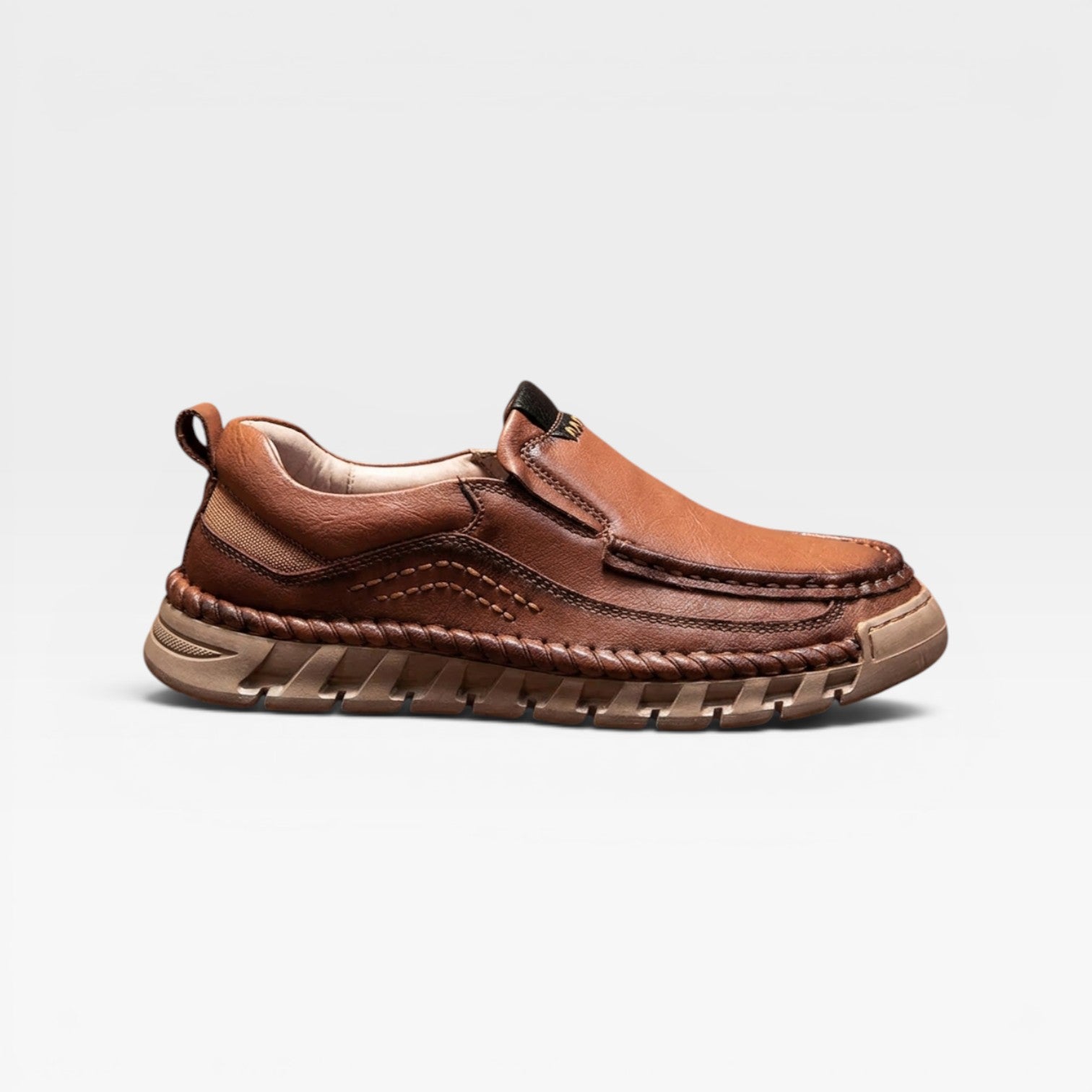 Chaussures en cuir pour hommes à enfiler – Mocassins décontractés confortables cousus main