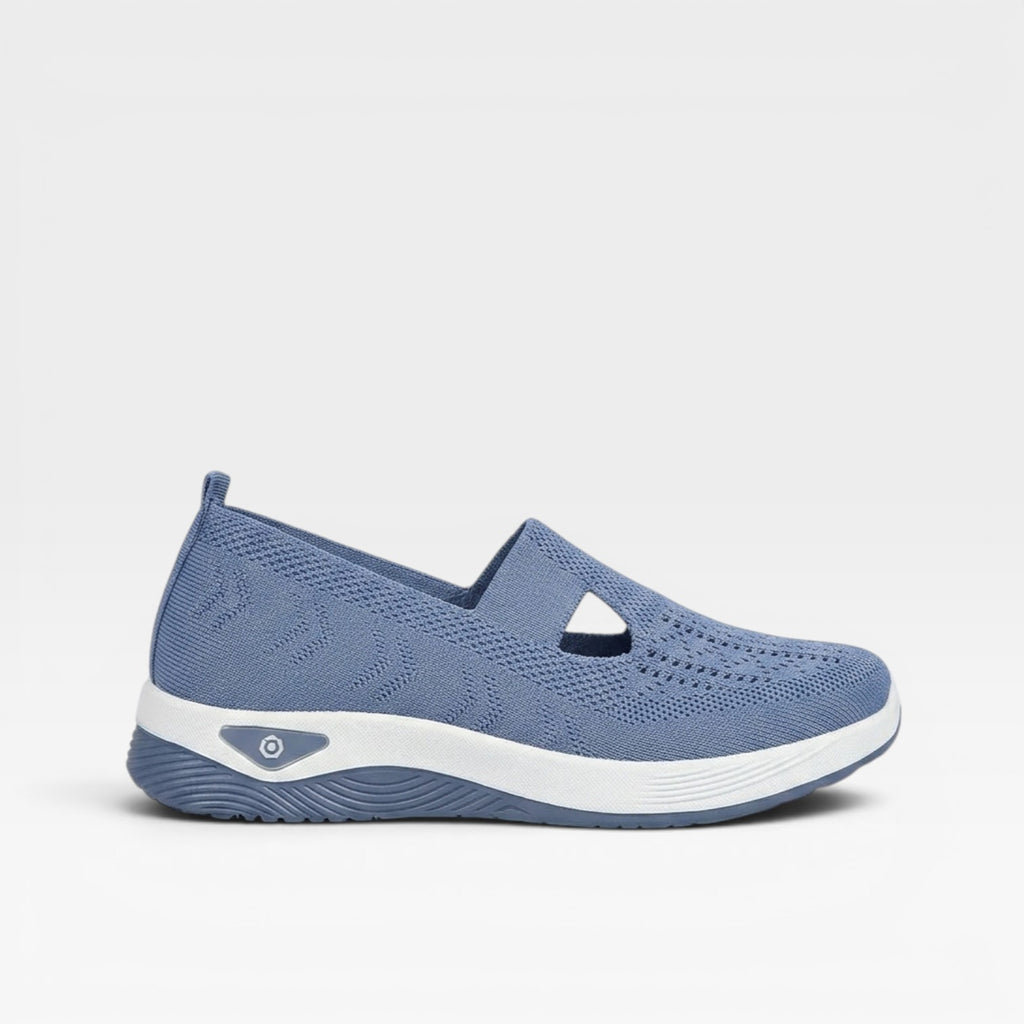 Women's Arch Support Slip On Trainers – Cushioned Knit Walking Shoes