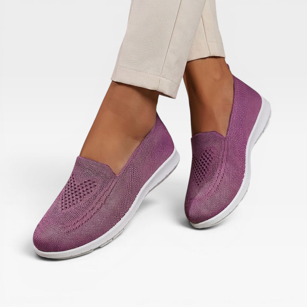 Women's Breathable Knit Slip On Trainers – Comfortable Walking Shoes