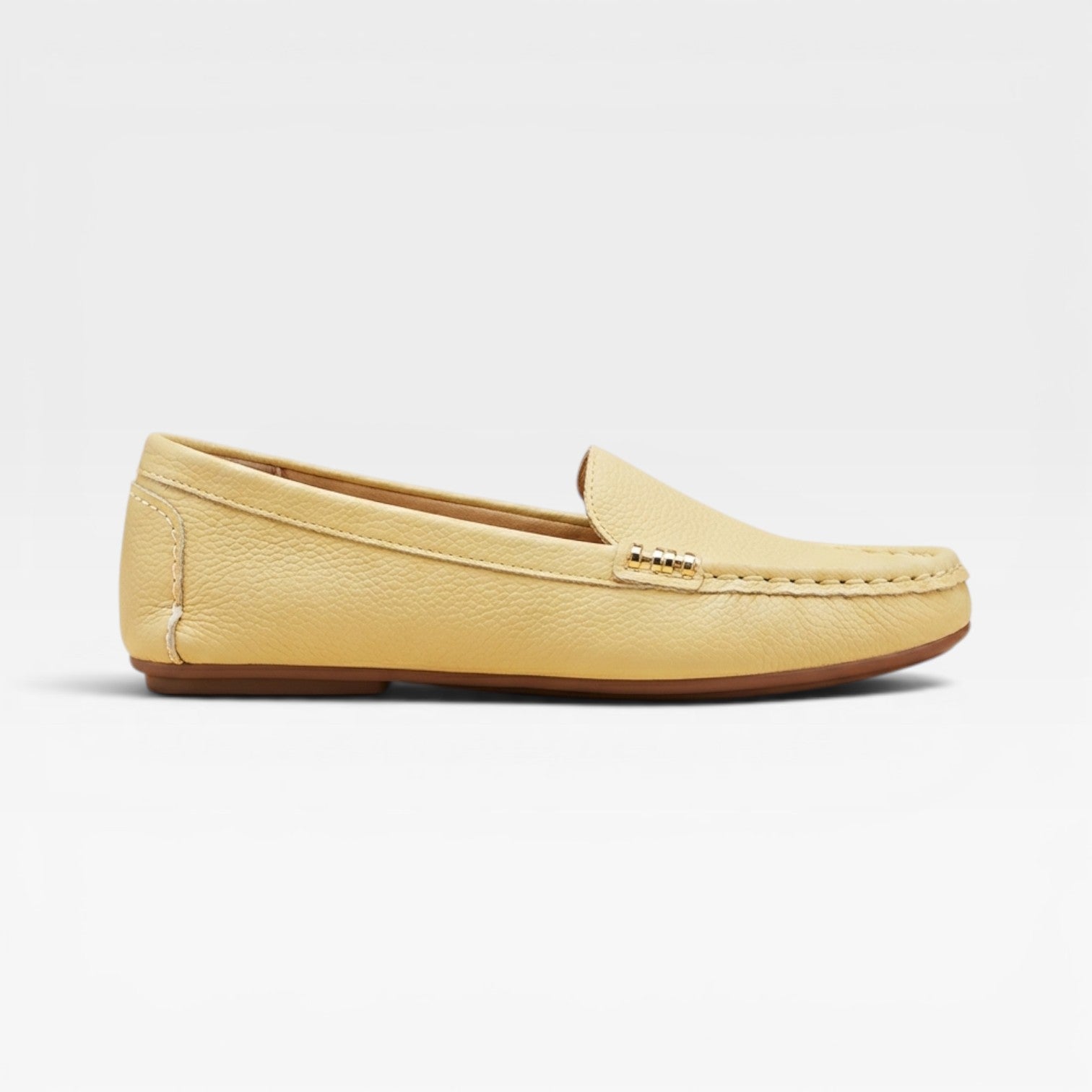 Women's Leather Bit Loafers – Classic Gold Buckle Slip On Preppy Shoes