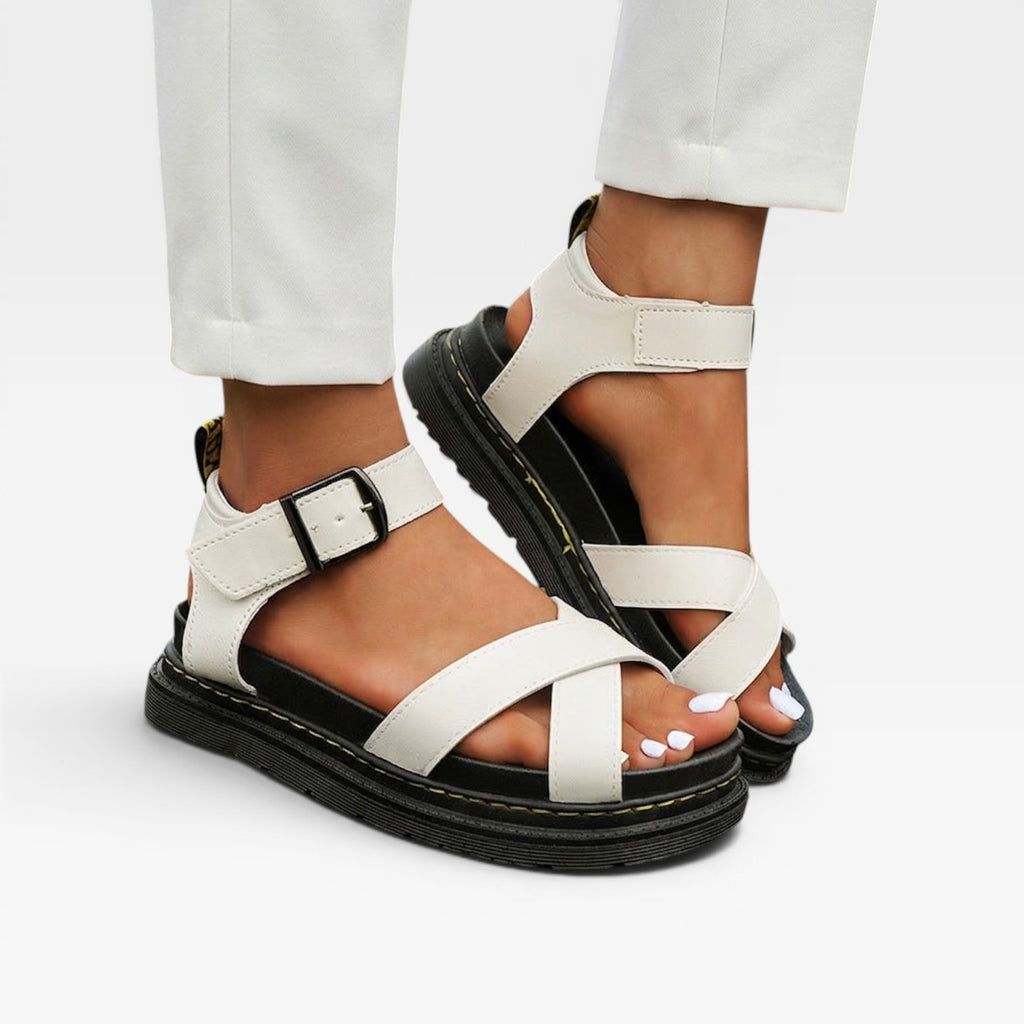 Women's Chunky Platform Sandals – Comfortable Cross Strap Summer Shoes