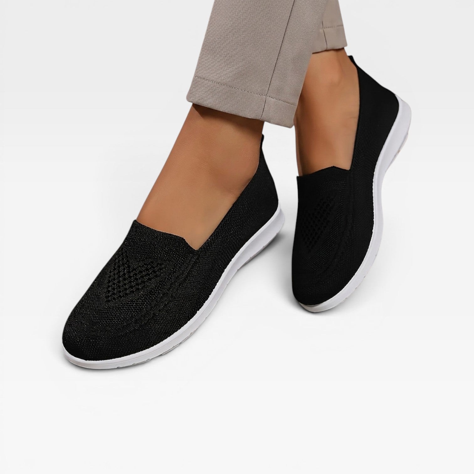 Women's Breathable Knit Slip On Trainers – Comfortable Walking Shoes