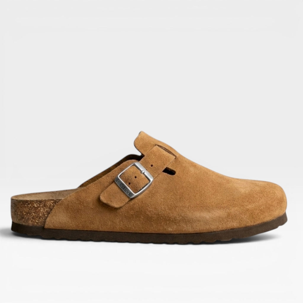 Men's Suede Cork Clogs – Slip On Closed Toe Summer Mules