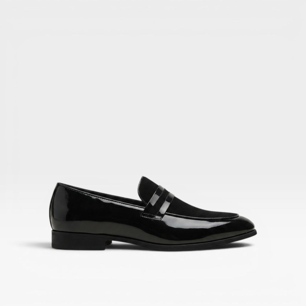Men's Patent Leather Penny Loafers – Elegant Slip On Formal Dress Shoes
