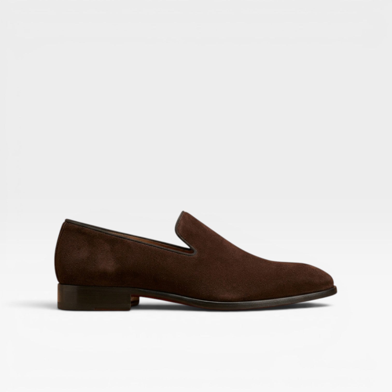 Mocassins pour hommes en cuir suédé véritable – Chaussures de soirée élégantes à bout amande, à enfiler  