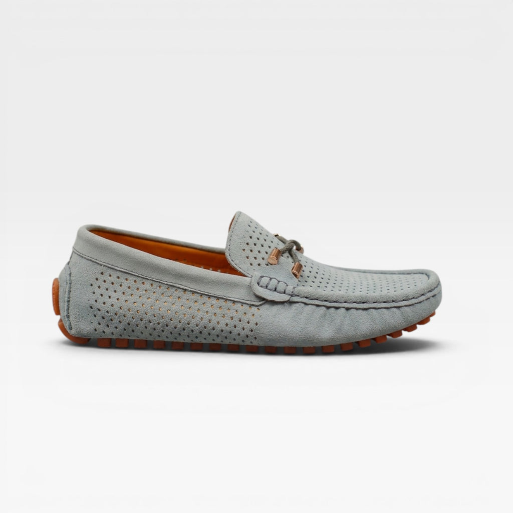 Mocassins de conduite en daim pour hommes – Chaussures à enfiler respirantes et perforées pour le confort  